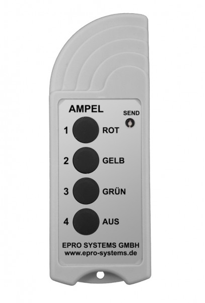 Funkfernbedienung mit Taster ROT, GELB, GRÜN und AUS für Ampel ROT/GELB/GRÜN